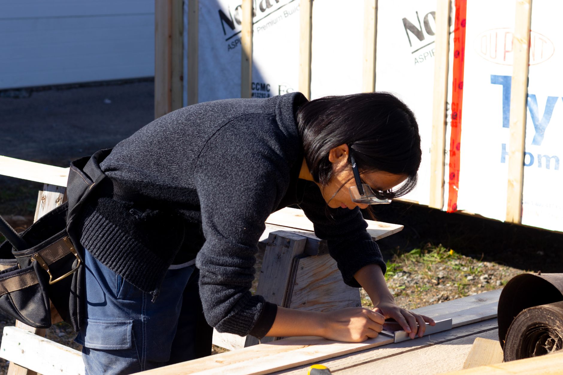 A contractor working on a job site